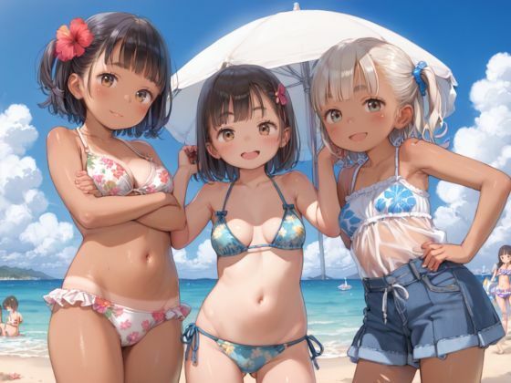 ロリっ子たちと夏のビーチ 画像1