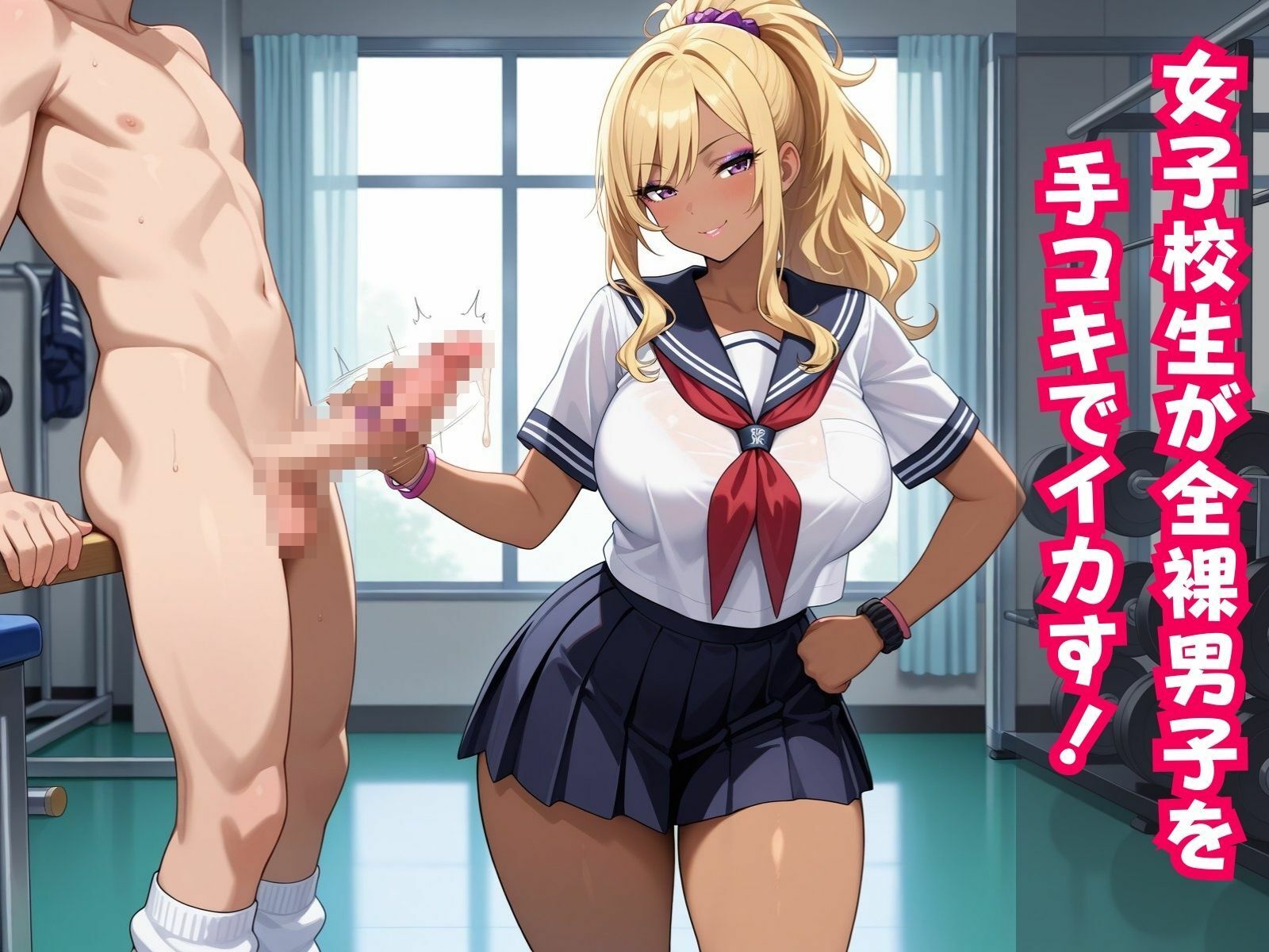 サンプル画像1:JK手コキ〜CFNM 制服JKに街中でチ〇コガン見される〜(性癖の館) [d_547856]