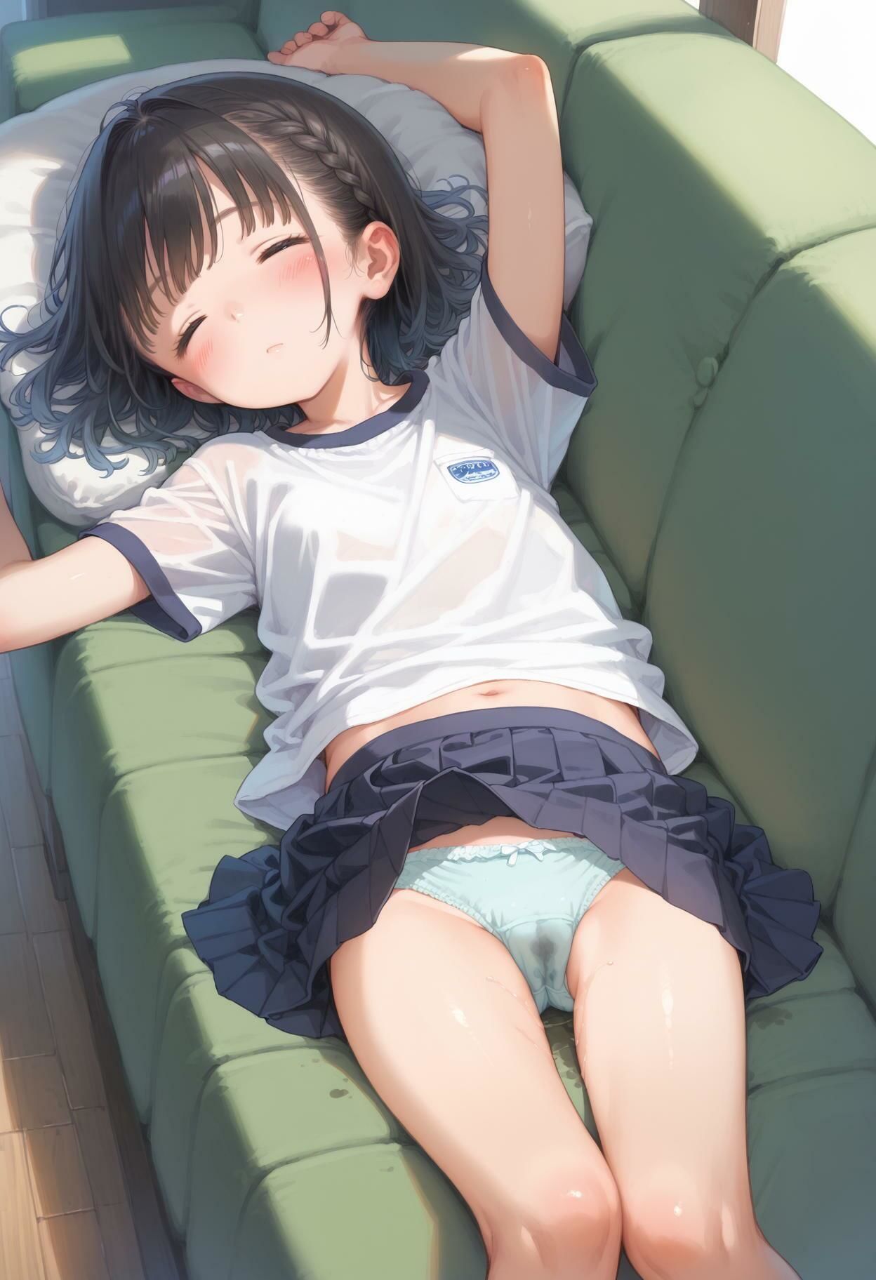 サンプル画像3:妹の染みつきパンティ開脚丸出しで爆睡(AI_Shiteru) [d_547896]