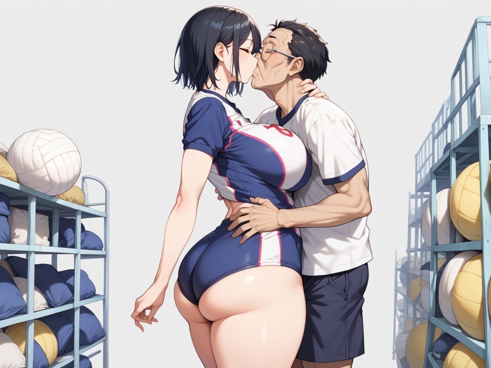 サンプル画像6:淫乱学園〜高身長爆乳バレー部JKを孕ませ種付け特訓(そいやっさ) [d_548048]