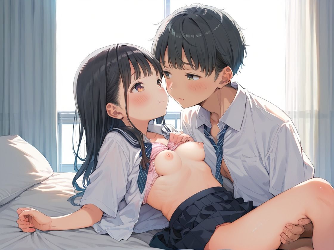 サンプル画像5:親に内緒でパイパン妹と家でヤリまくる話(にじのかなた) [d_548071]