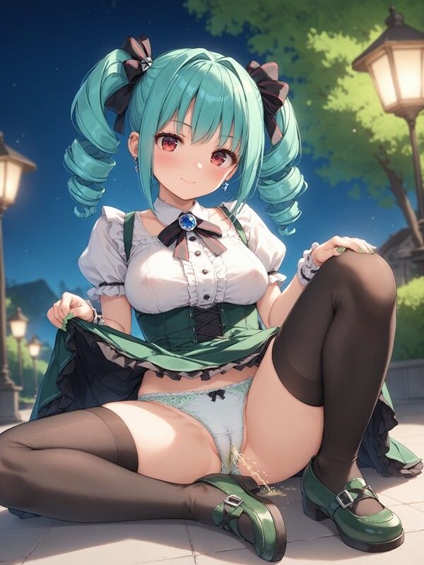 サンプル画像5:ふりふりの洋服を着たかわいい女の子がパンツをはいたままおしっこをおもらししている画像集1(えっふぇれ) [d_548185]