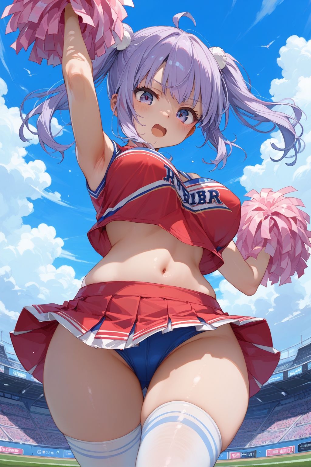 サンプル画像1:チアガールの応援はうれしいけど、アソコが元気になっちゃった(AI嗜好錯誤) [d_548582]