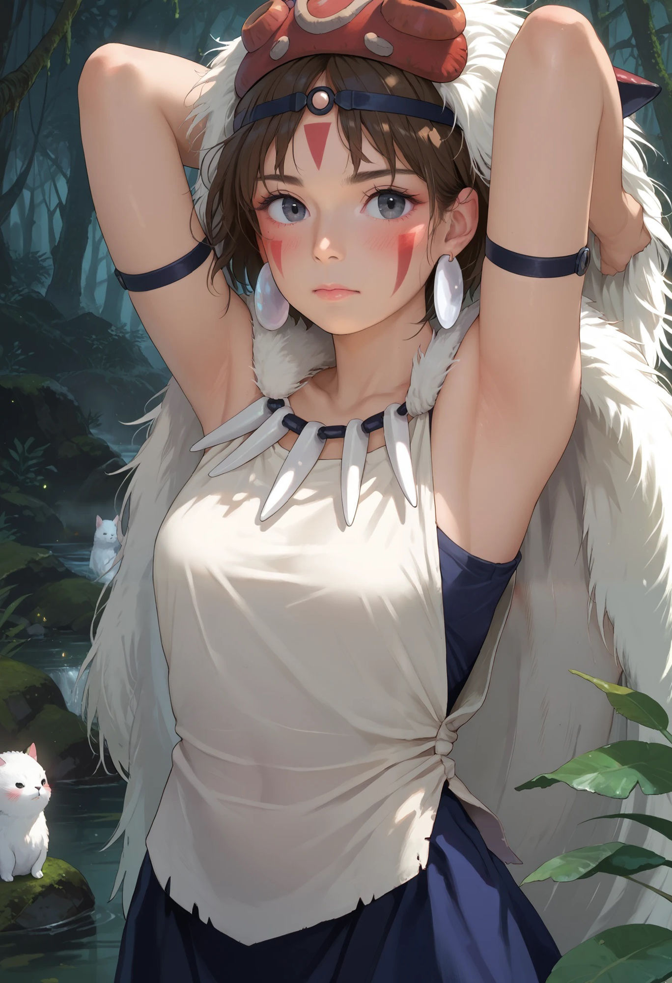 サンプル画像1:もの〇け姫  サン  腋見せバック（51枚）(きたあかりアート) [d_548668]