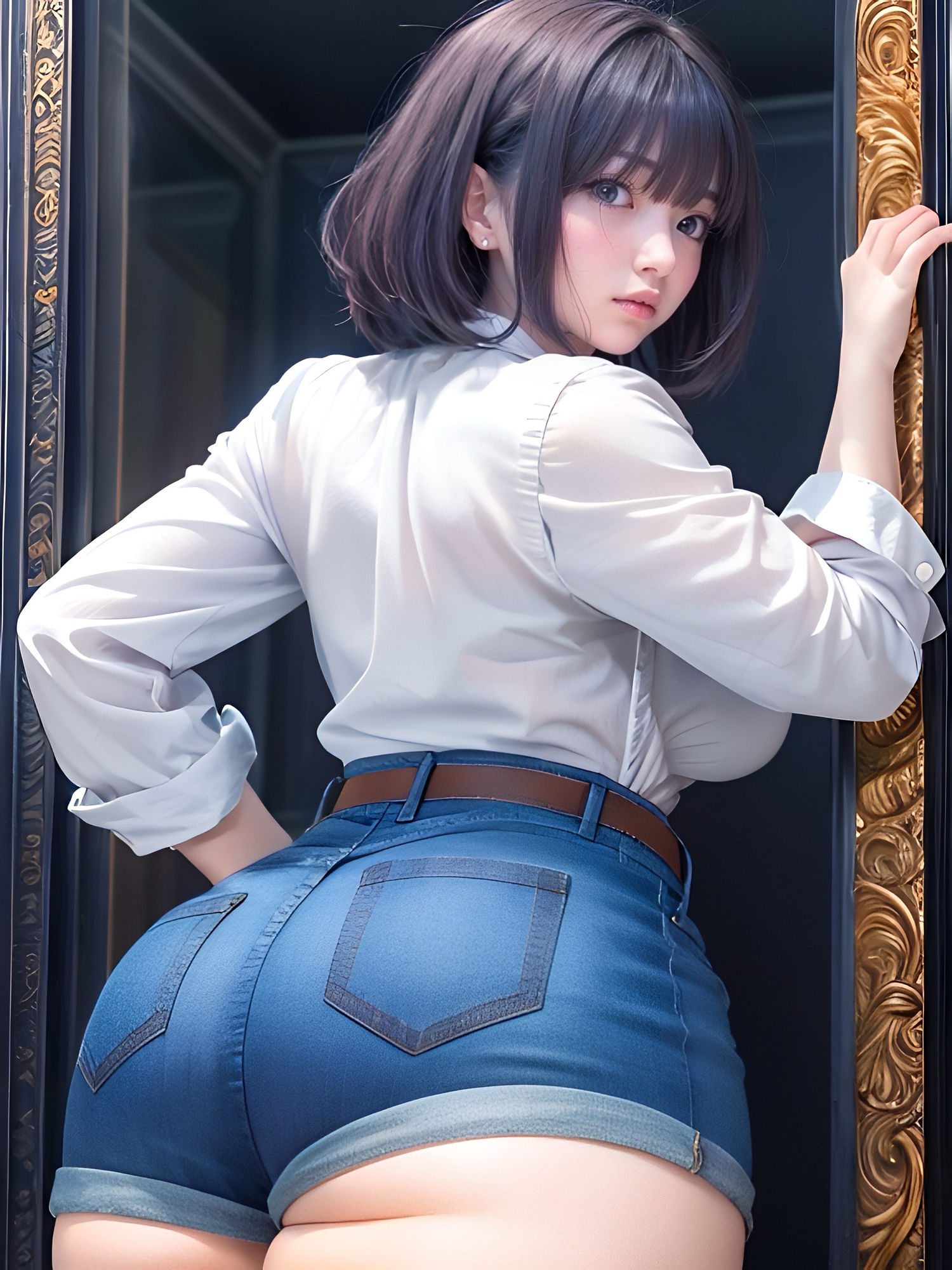 サンプル画像1:デニムホットパンツ リアル(naoji22222) [d_548685]