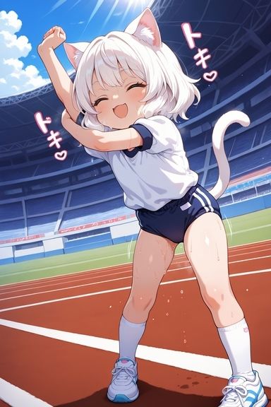 猫耳つるぺたブルマのエッチな運動 サンプル画像 3