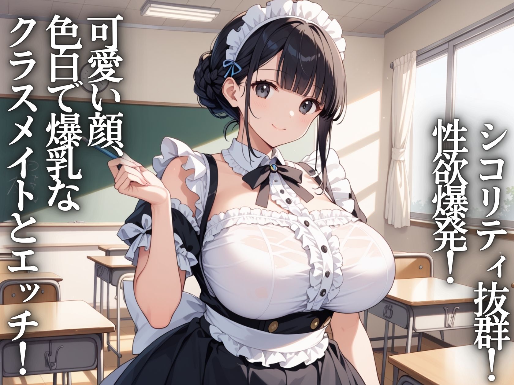 サンプル画像1:爆乳学園〜メイドJK種付け学園祭(うおでっか) [d_548707]