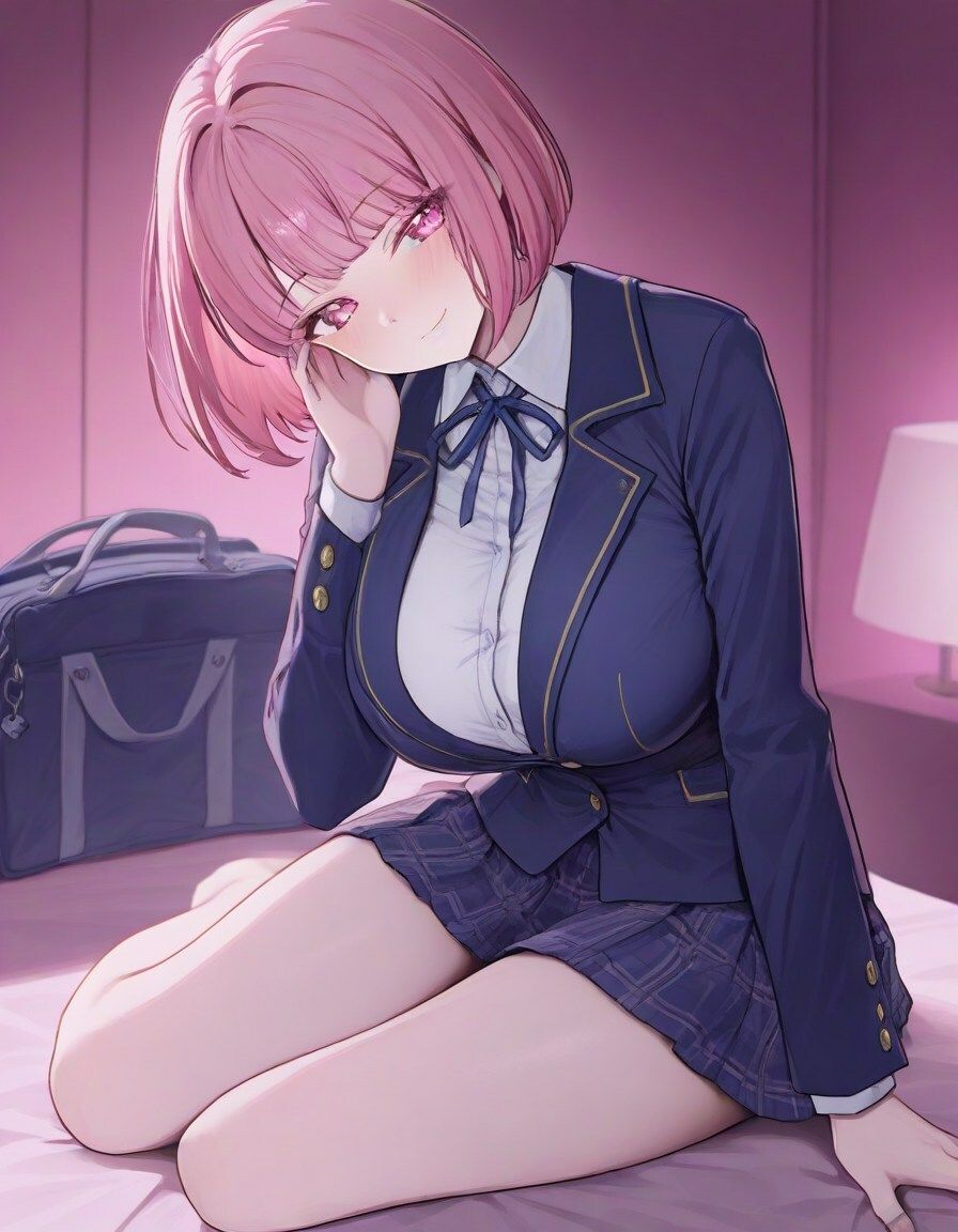 サンプル画像1:制服女子〜ピンク髪JKとラブホで連続生ハメ〜(実用性) [d_548760]