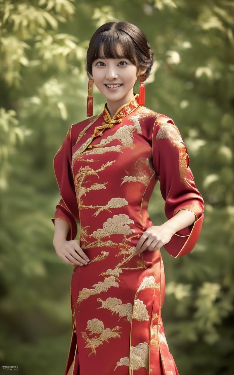 サンプル画像1:AI美女写真集┃チャイナドレスの乙女(AI美女写真集┃清楚な大人) [d_548817]