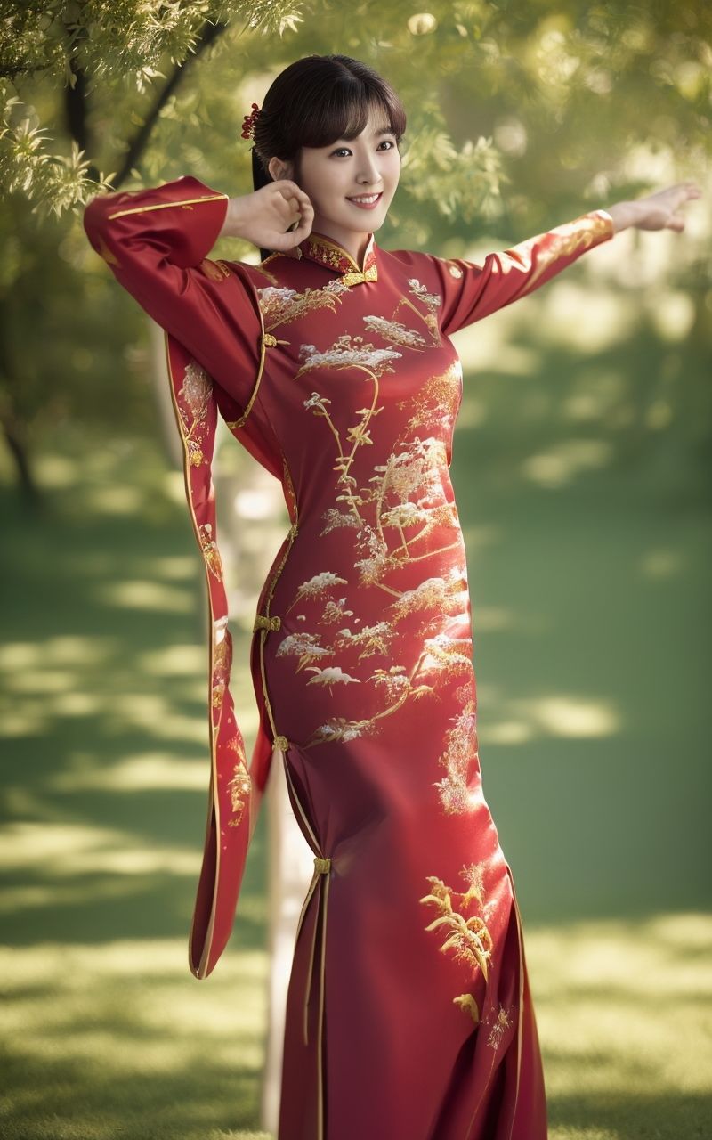 サンプル画像3:AI美女写真集┃チャイナドレスの乙女(AI美女写真集┃清楚な大人) [d_548817]