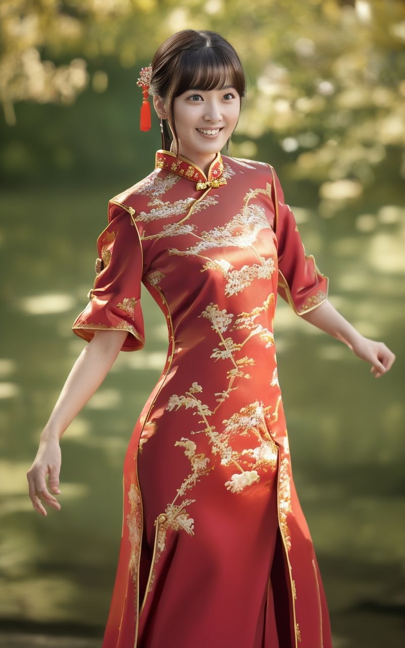 サンプル画像6:AI美女写真集┃チャイナドレスの乙女(AI美女写真集┃清楚な大人) [d_548817]