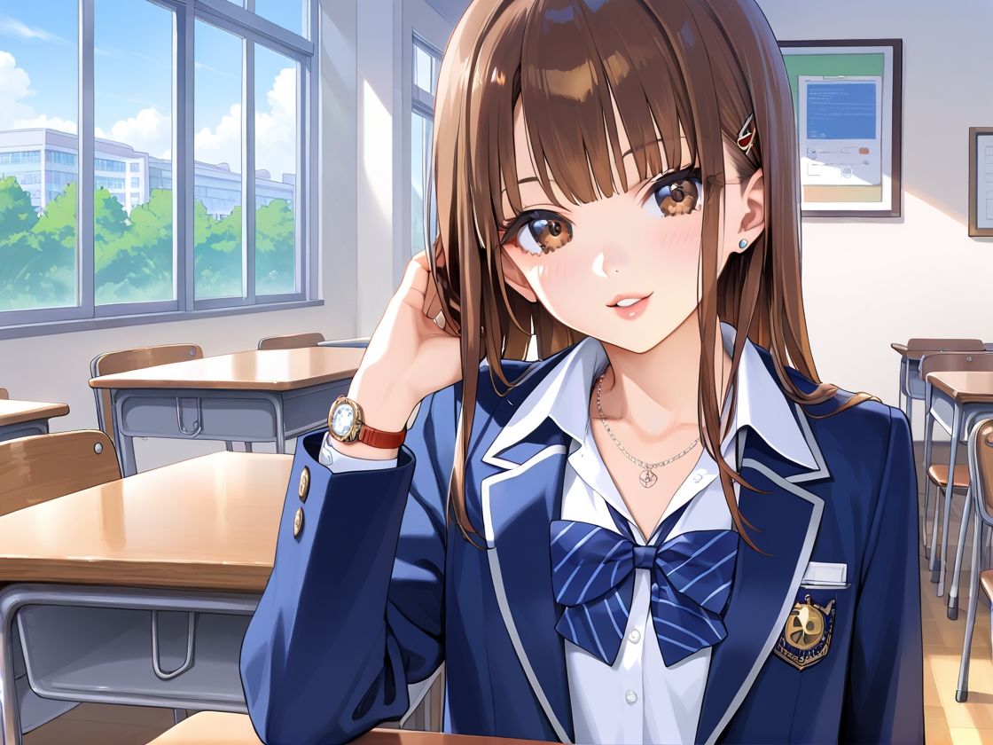 サンプル画像1:巨乳で学校1可愛い女子校生に孕むまで種付け(妄想日記) [d_549077]