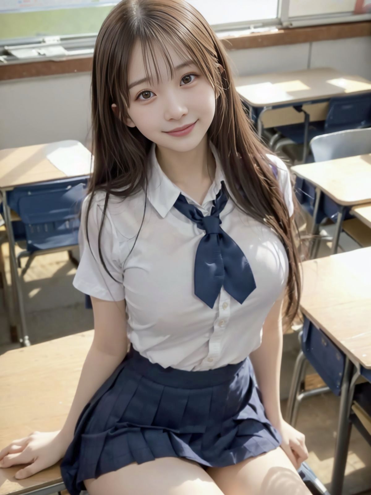 サンプル画像2:女子校生の学園ライフ、全部見せます！史帆ちゃん編(Tomomix.ai) [d_549088]