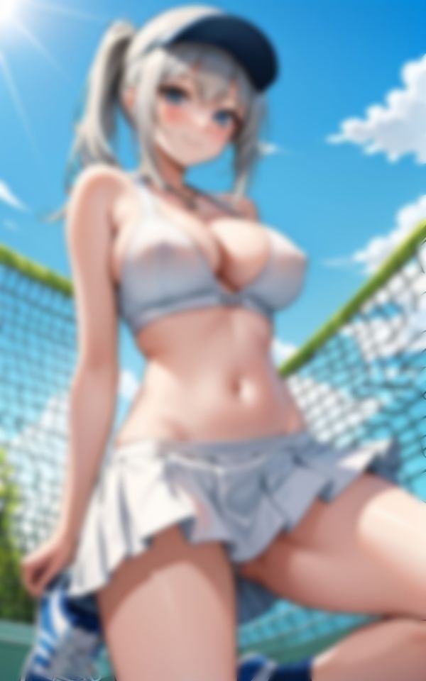 サンプル画像3:可愛いテニス部の先輩がめちゃくちゃイヤラシイ恰好で挑発してくる件について…。(AIらぶSHOW) [d_549264]