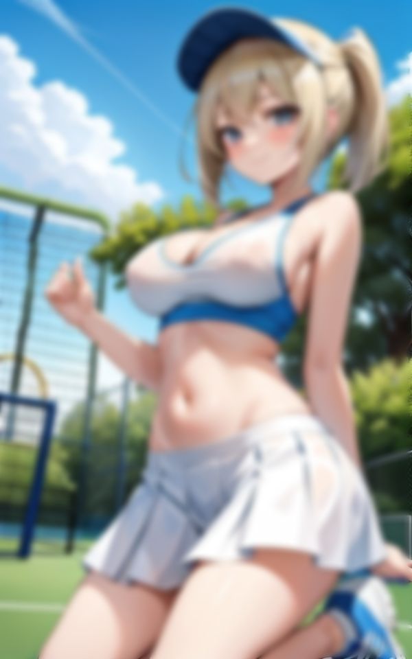 サンプル画像4:可愛いテニス部の先輩がめちゃくちゃイヤラシイ恰好で挑発してくる件について…。(AIらぶSHOW) [d_549264]