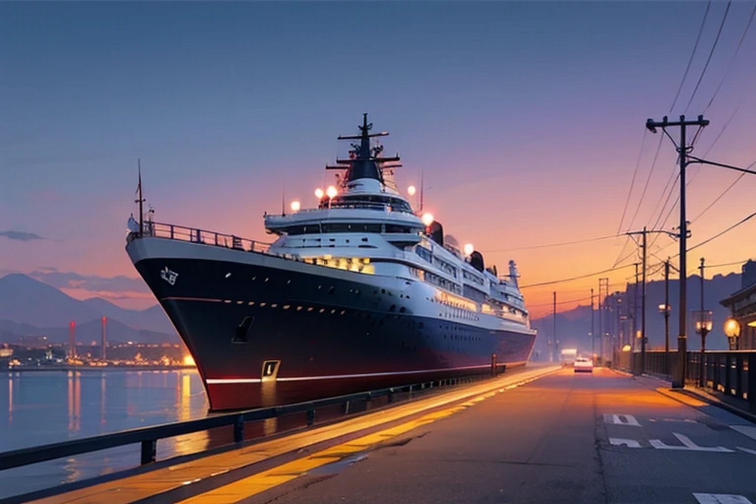 サンプル画像1:フェリー・豪華客船  背景素材(豊川内角) [d_549280]