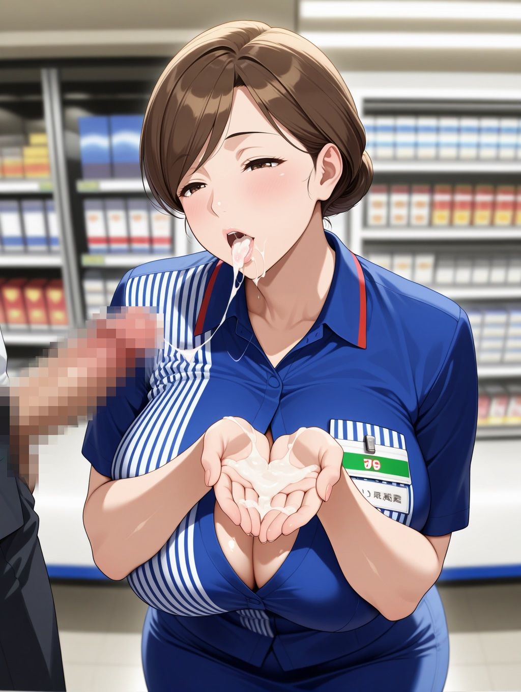 サンプル画像1:中出しセックスさせてくれるバイト先の爆乳人妻(デカめろん) [d_549307]