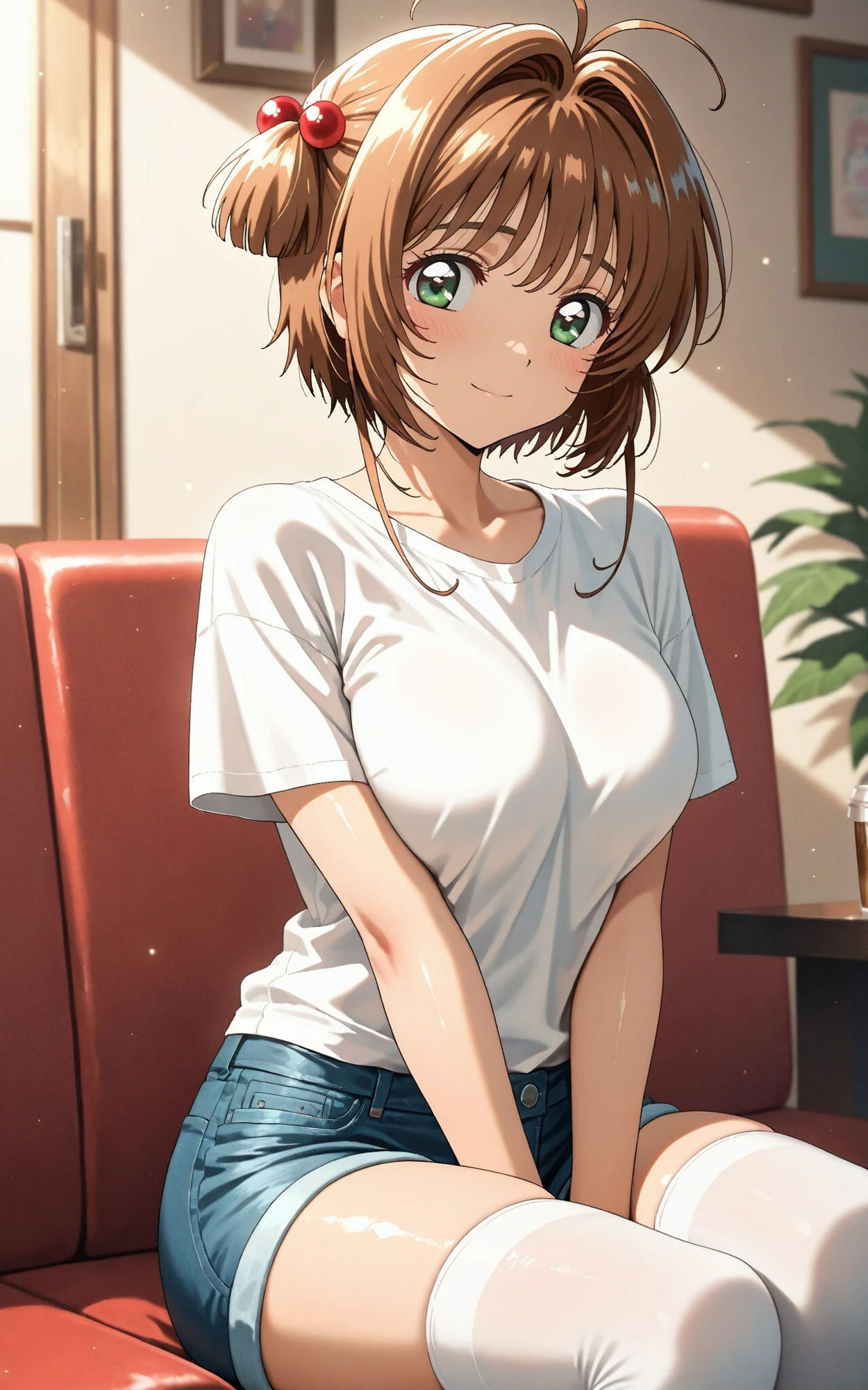 サンプル画像1:【発情美少女】カードキ〇プターさくら  木之〇桜 室内イチャイチャ編(画像生成マン) [d_549394]