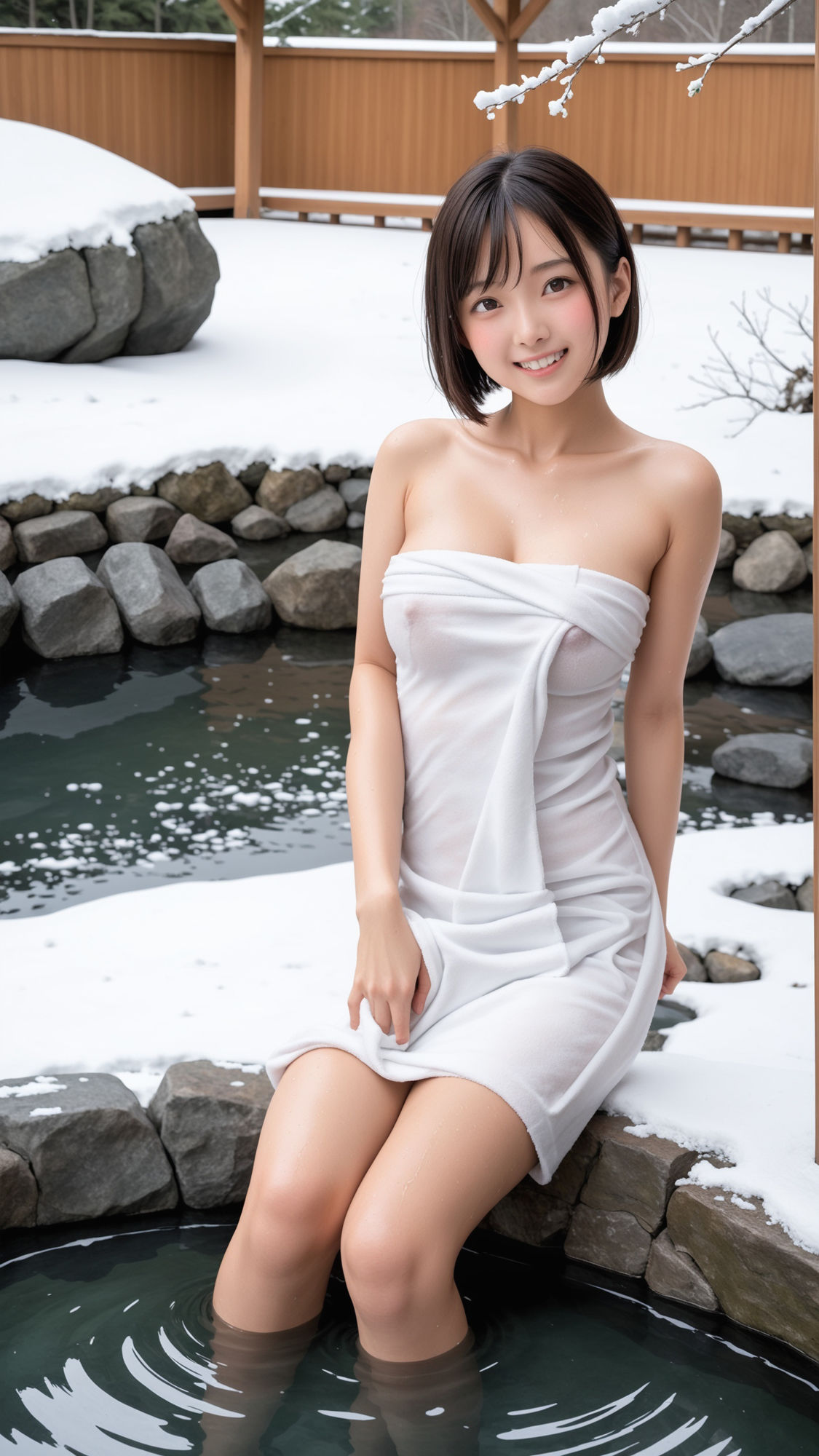 サンプル画像5:ポツンと雪国秘境に混浴露天風呂。(SakuraBooks) [d_549494]