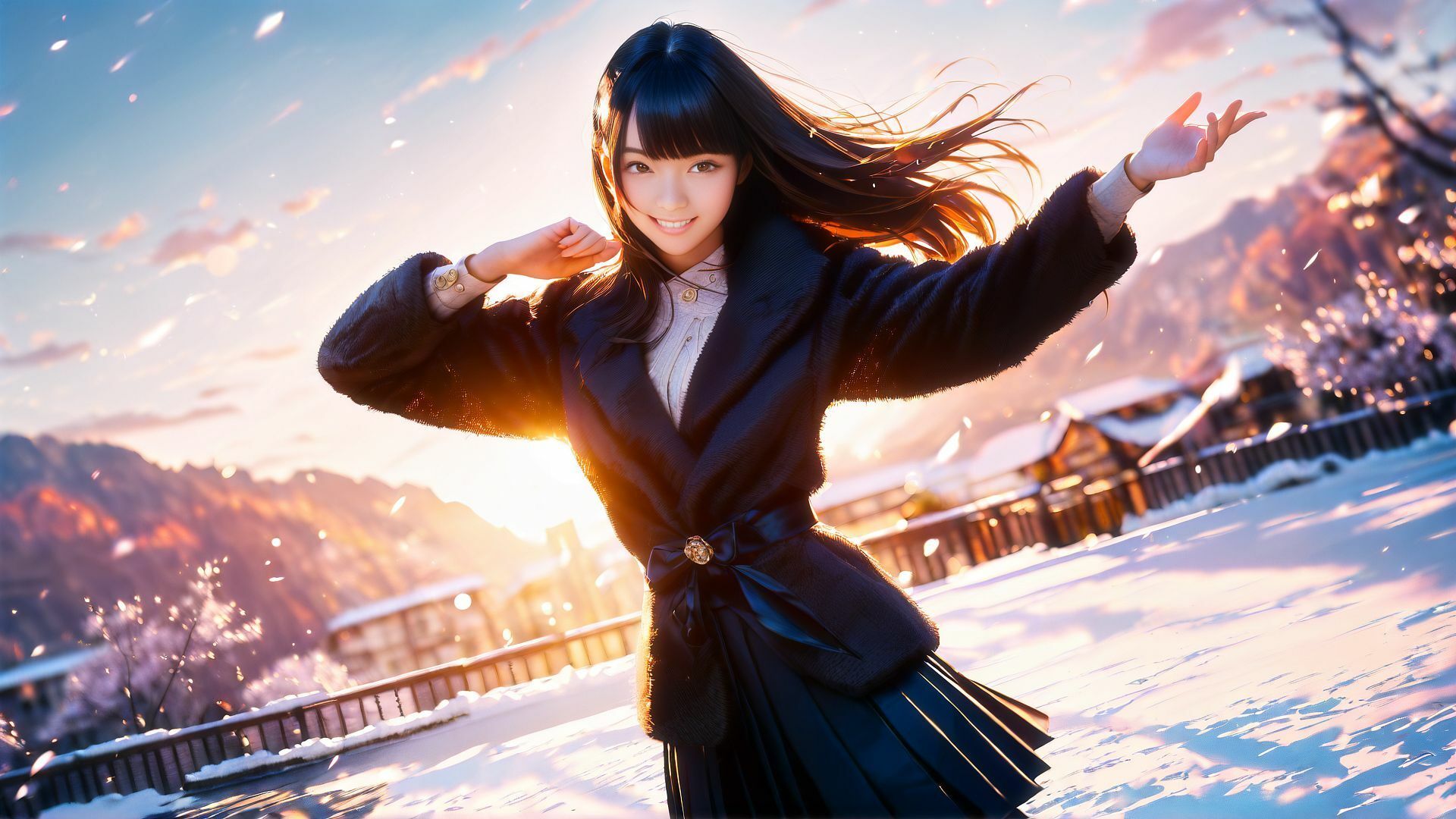 満開の桜の樹の下で 画像1