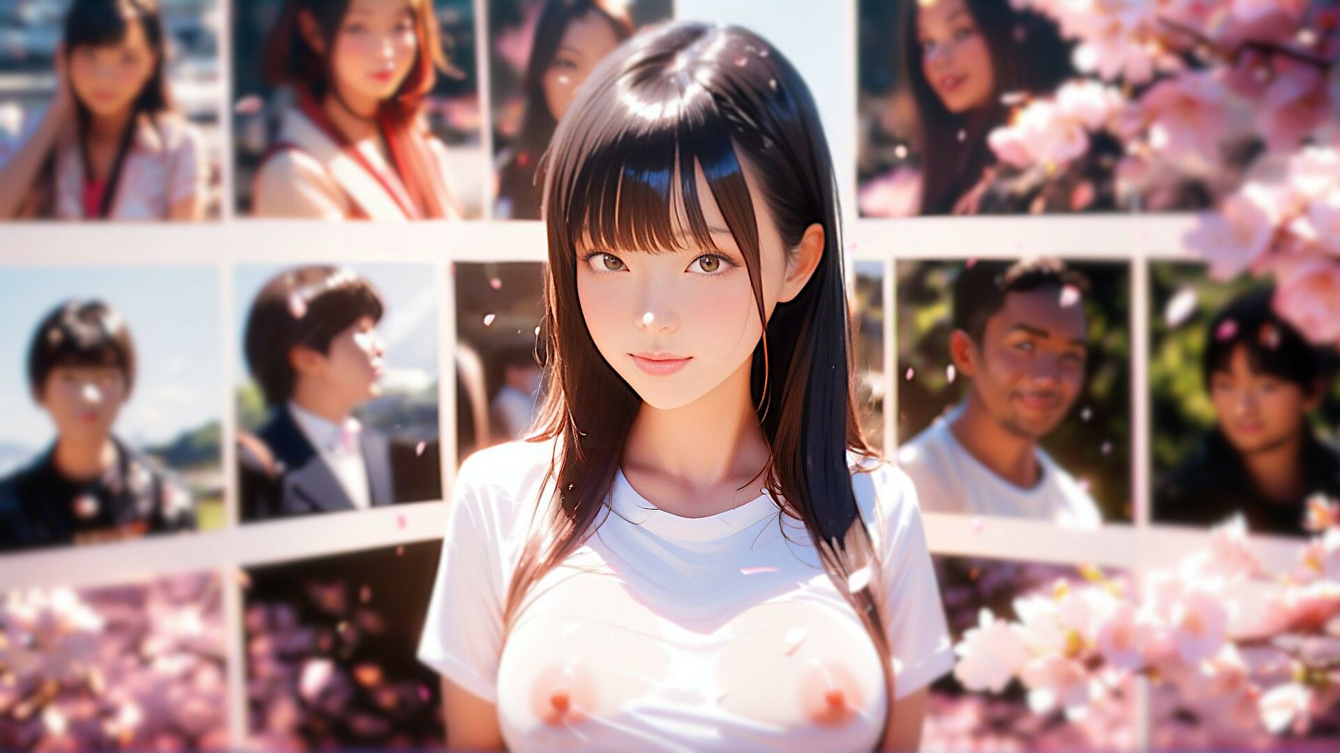 サンプル画像6:満開の桜の樹の下で(Gugh Gouf Burgers) [d_549636]
