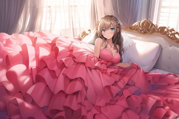 サンプル画像2:ドレス美少女39  ピンクの夢に包まれて――華麗なるドレスの少女たち(Dresscco) [d_549703]