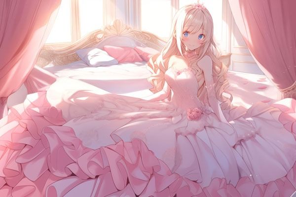サンプル画像3:ドレス美少女39  ピンクの夢に包まれて――華麗なるドレスの少女たち(Dresscco) [d_549703]