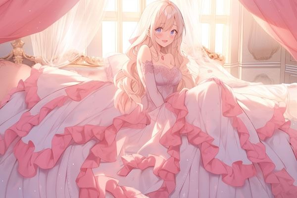 サンプル画像5:ドレス美少女39  ピンクの夢に包まれて――華麗なるドレスの少女たち(Dresscco) [d_549703]