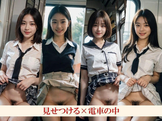 サンプル画像5:見せてくれるノーパン彼女〜可愛い彼女がスカートめくったらノーパンで陰毛〜学校でも外でも電車でも！(【実写系写真集ヌード好き紳士】AI GAL 24) [d_549811]