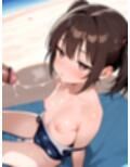 ジト目の微乳美少女とビーチで！