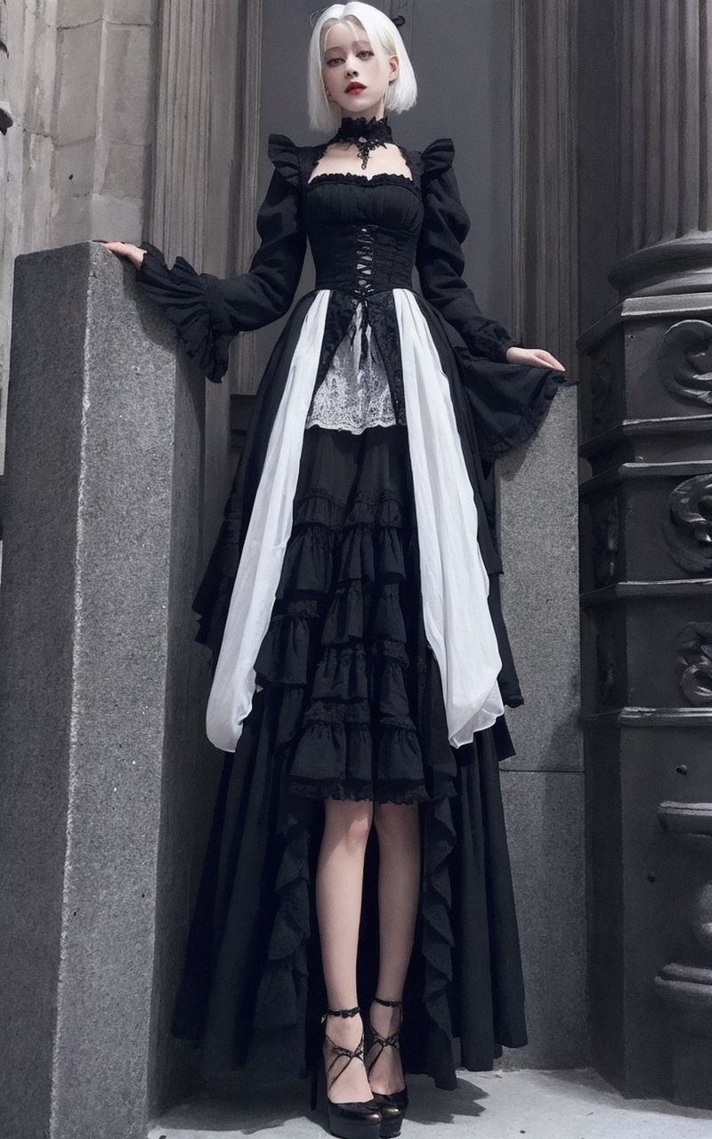 サンプル画像1:AI美女写真集┃黒スカートの美女(AI美女写真集┃清楚な大人) [d_550259]