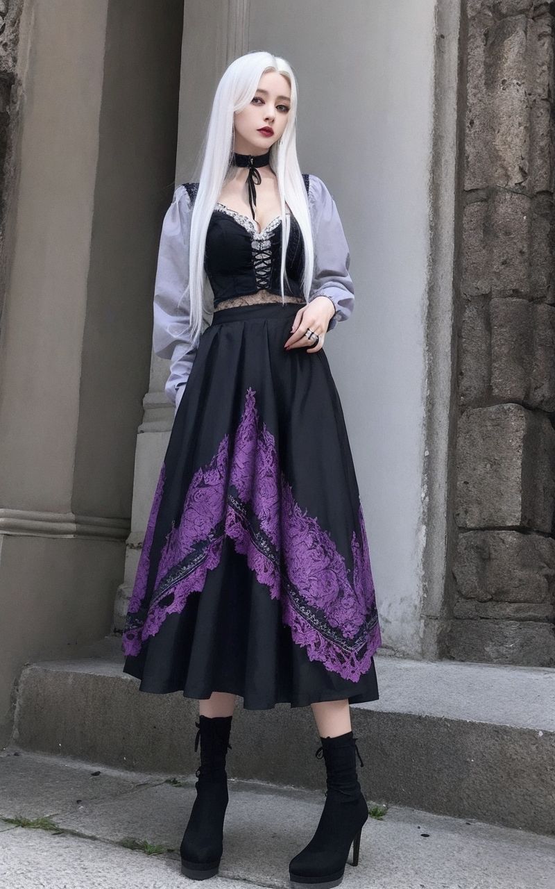 サンプル画像2:AI美女写真集┃黒スカートの美女(AI美女写真集┃清楚な大人) [d_550259]