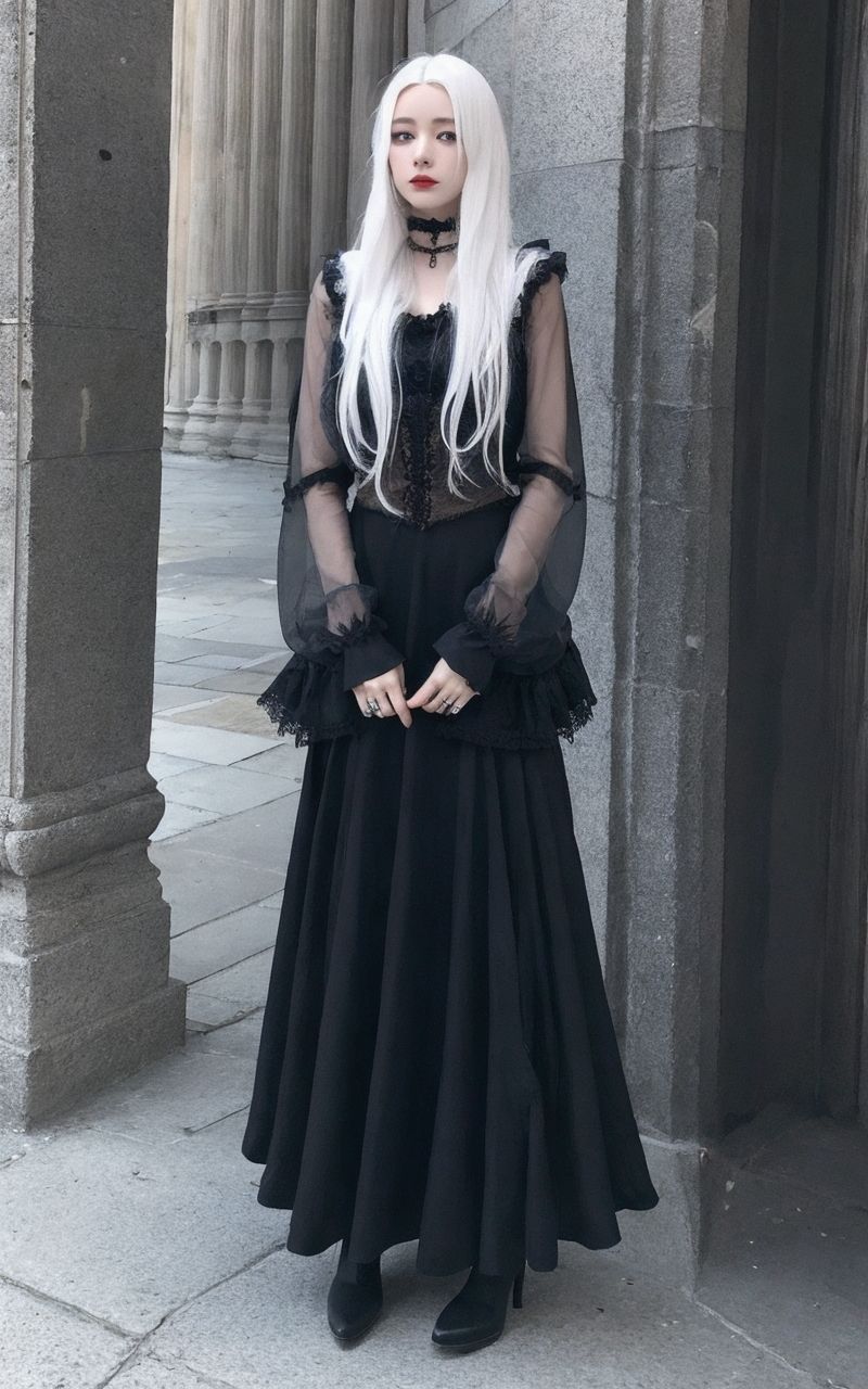 サンプル画像6:AI美女写真集┃黒スカートの美女(AI美女写真集┃清楚な大人) [d_550259]