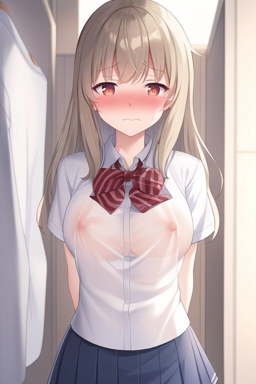 サンプル画像3:透け透けの制服を着せられて恥ずかしがっているJK(ハーレム神) [d_550285]