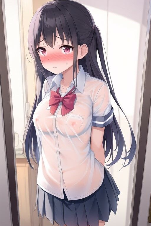 サンプル画像4:透け透けの制服を着せられて恥ずかしがっているJK(ハーレム神) [d_550285]