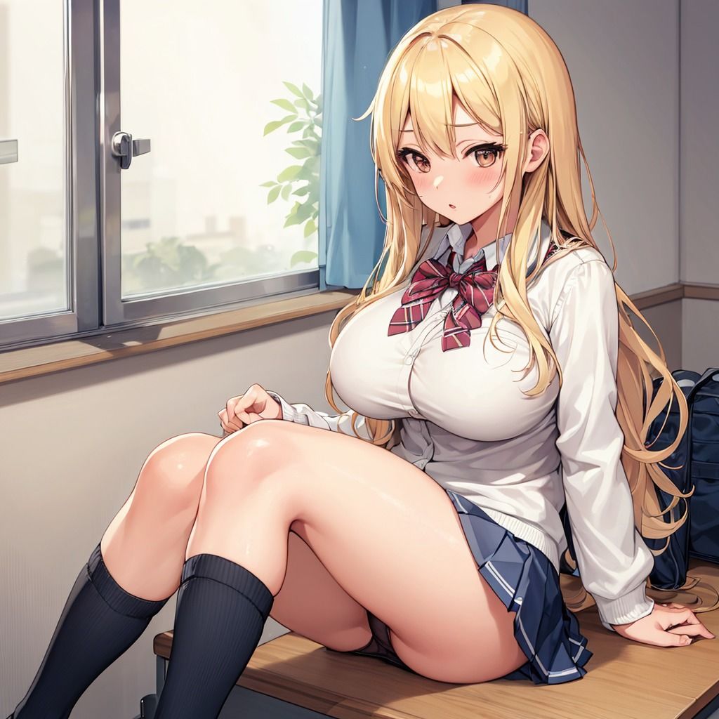 誘惑パンチラの金髪J系 画像1