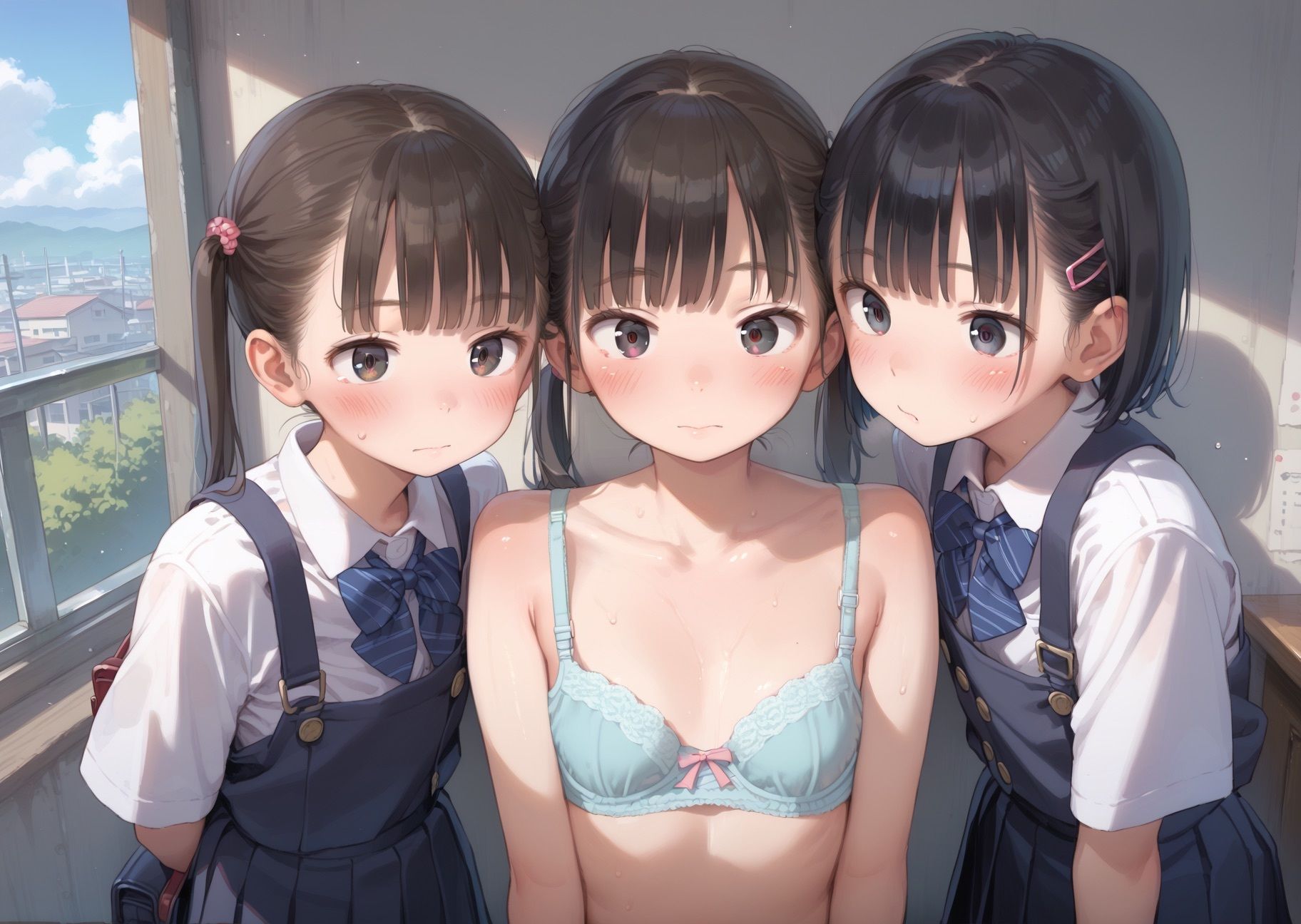 サンプル画像1:寝取られ三姉妹 学園ロリハーレム 生意気妹に種付セックス つるぺたおっぱいに魅了されて中出しが止まらない！(よくぼうとろり) [d_550408]