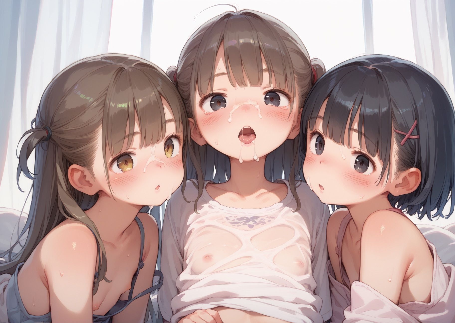 サンプル画像2:寝取られ三姉妹 学園ロリハーレム 生意気妹に種付セックス つるぺたおっぱいに魅了されて中出しが止まらない！(よくぼうとろり) [d_550408]