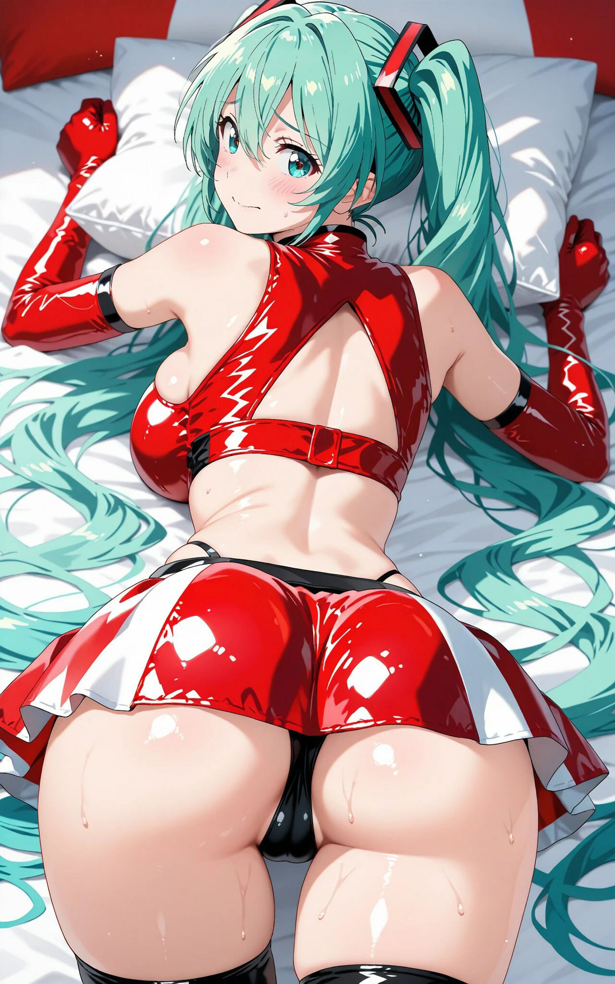 サンプル画像2:【発情美少女】初〇ミク  レースクイーン編(画像生成マン) [d_550777]