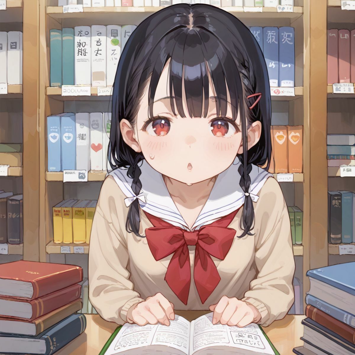 サンプル画像3:文系つるぺた少女と静かな図書館でヌルヌル中出し性交02(ロリもち) [d_550841]