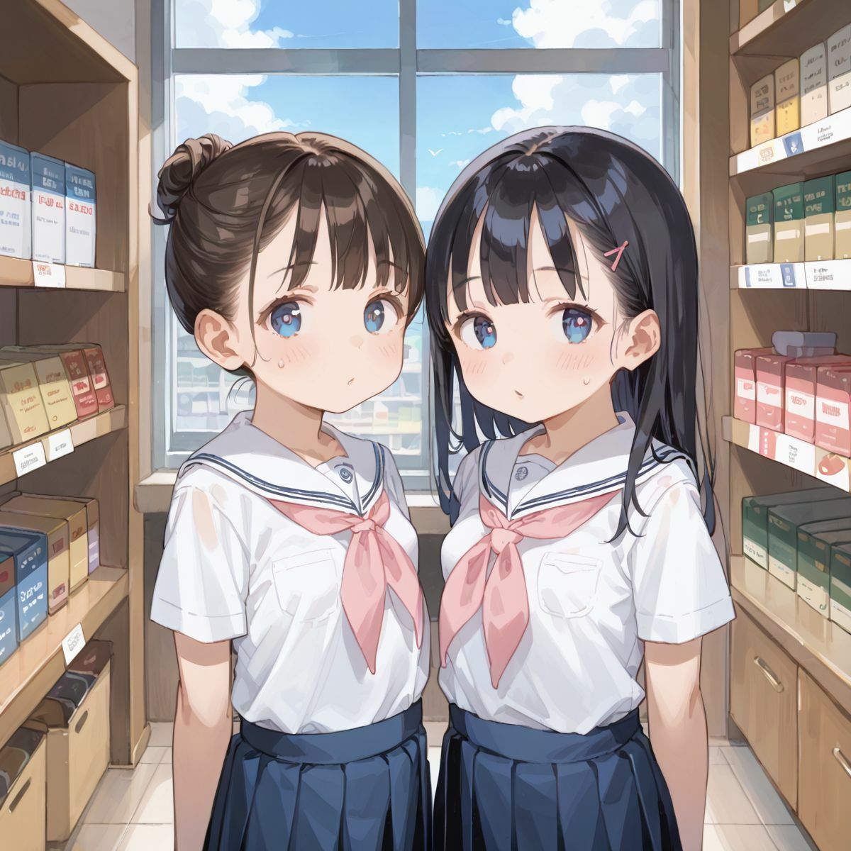 サンプル画像5:文系つるぺた少女と静かな図書館でヌルヌル中出し性交02(ロリもち) [d_550841]