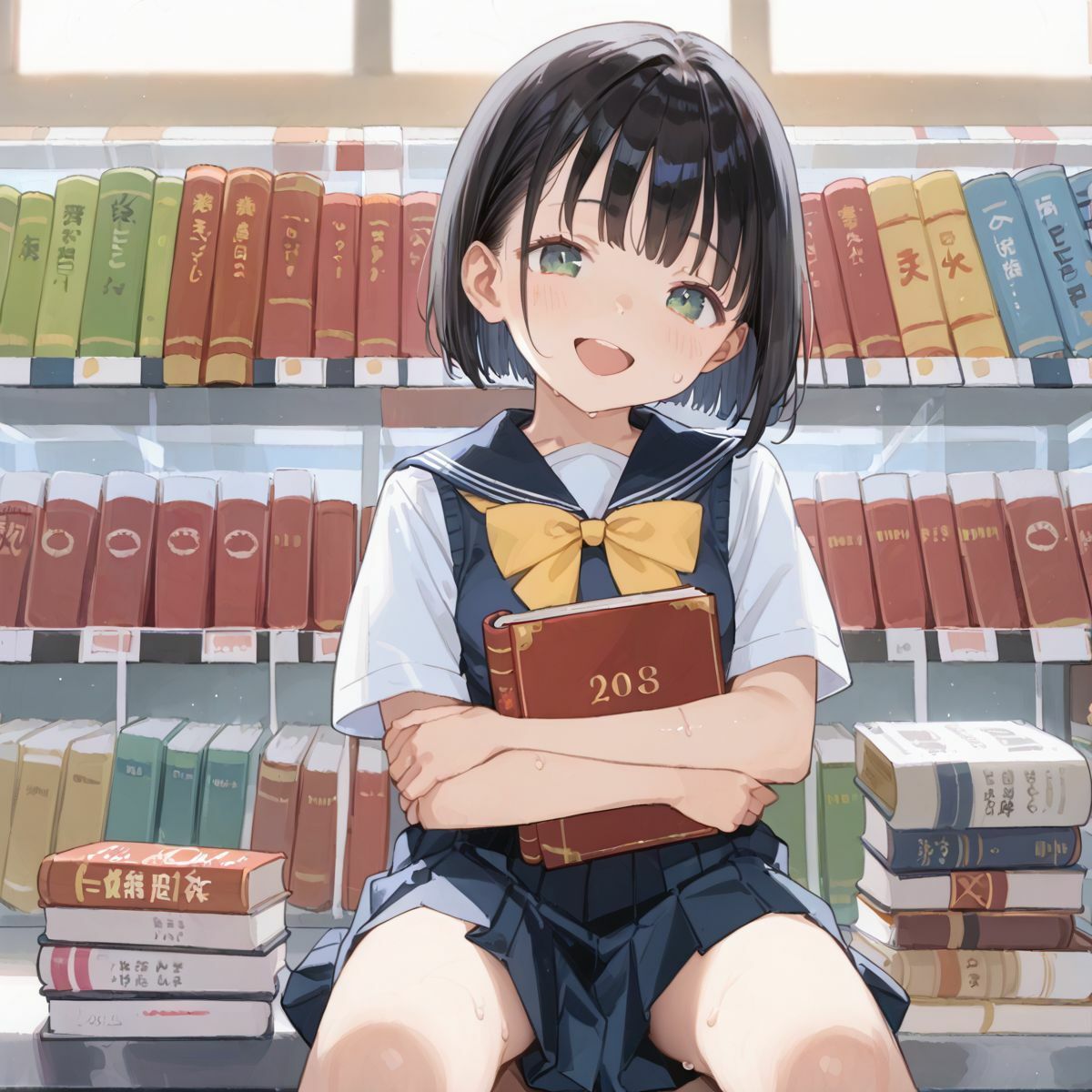 サンプル画像2:文系つるぺた少女と静かな図書館でヌルヌル中出し性交03(ロリもち) [d_550842]