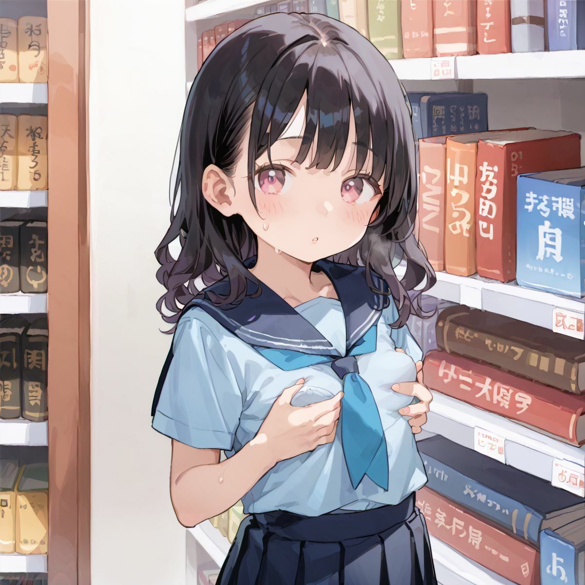 サンプル画像5:文系つるぺた少女と静かな図書館でヌルヌル中出し性交03(ロリもち) [d_550842]