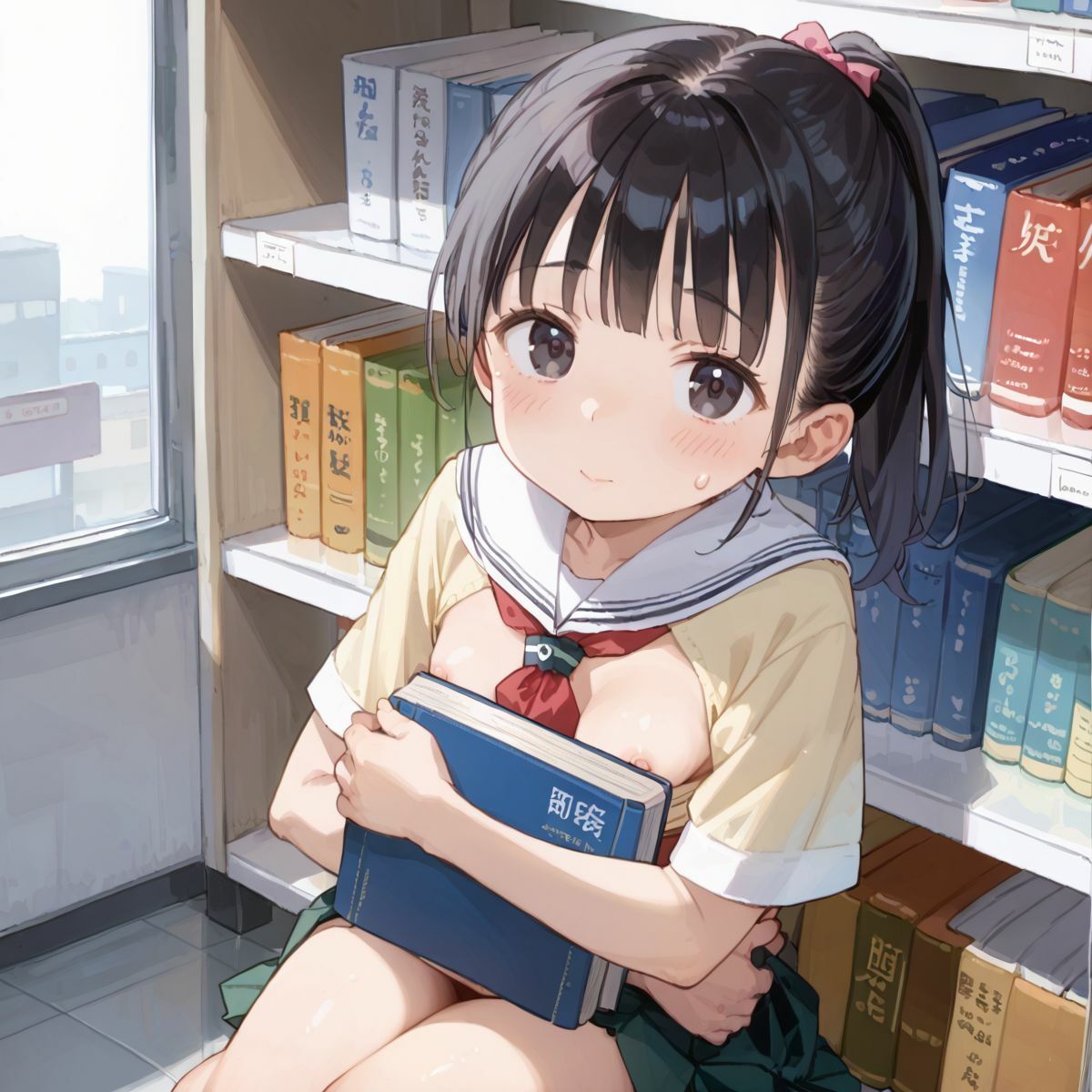 サンプル画像4:文系つるぺた少女と静かな図書館でヌルヌル中出し性交04(ロリもち) [d_550845]