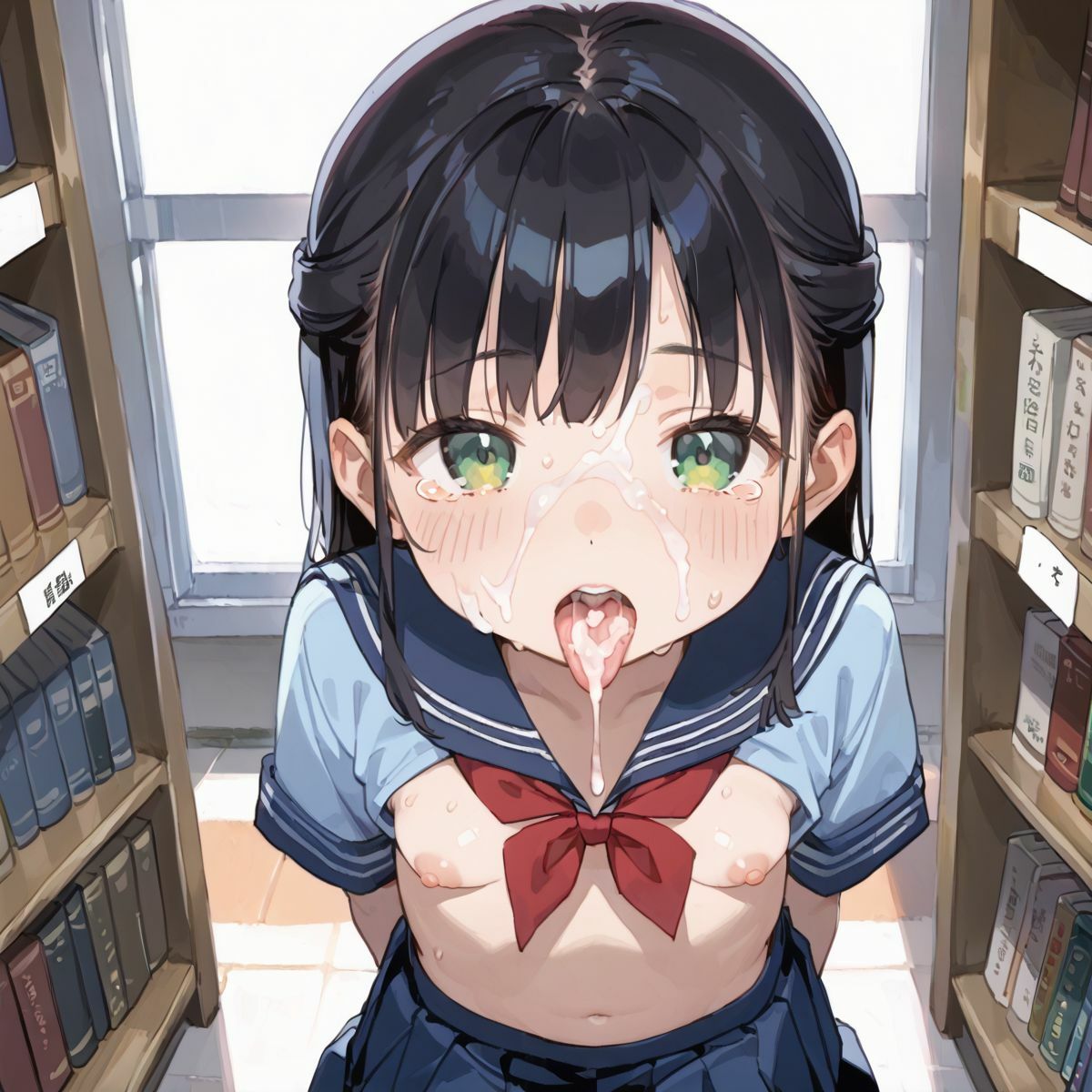 サンプル画像3:文系つるぺた少女と静かな図書館でヌルヌル中出し性交05(ロリもち) [d_550848]