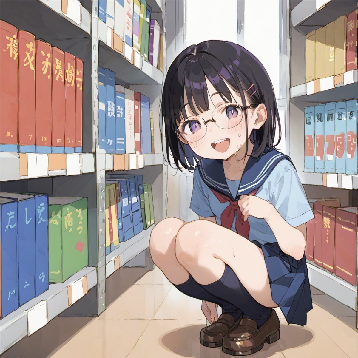 文系つるぺた少女と静かな図書館でヌルヌル中出し性交0610