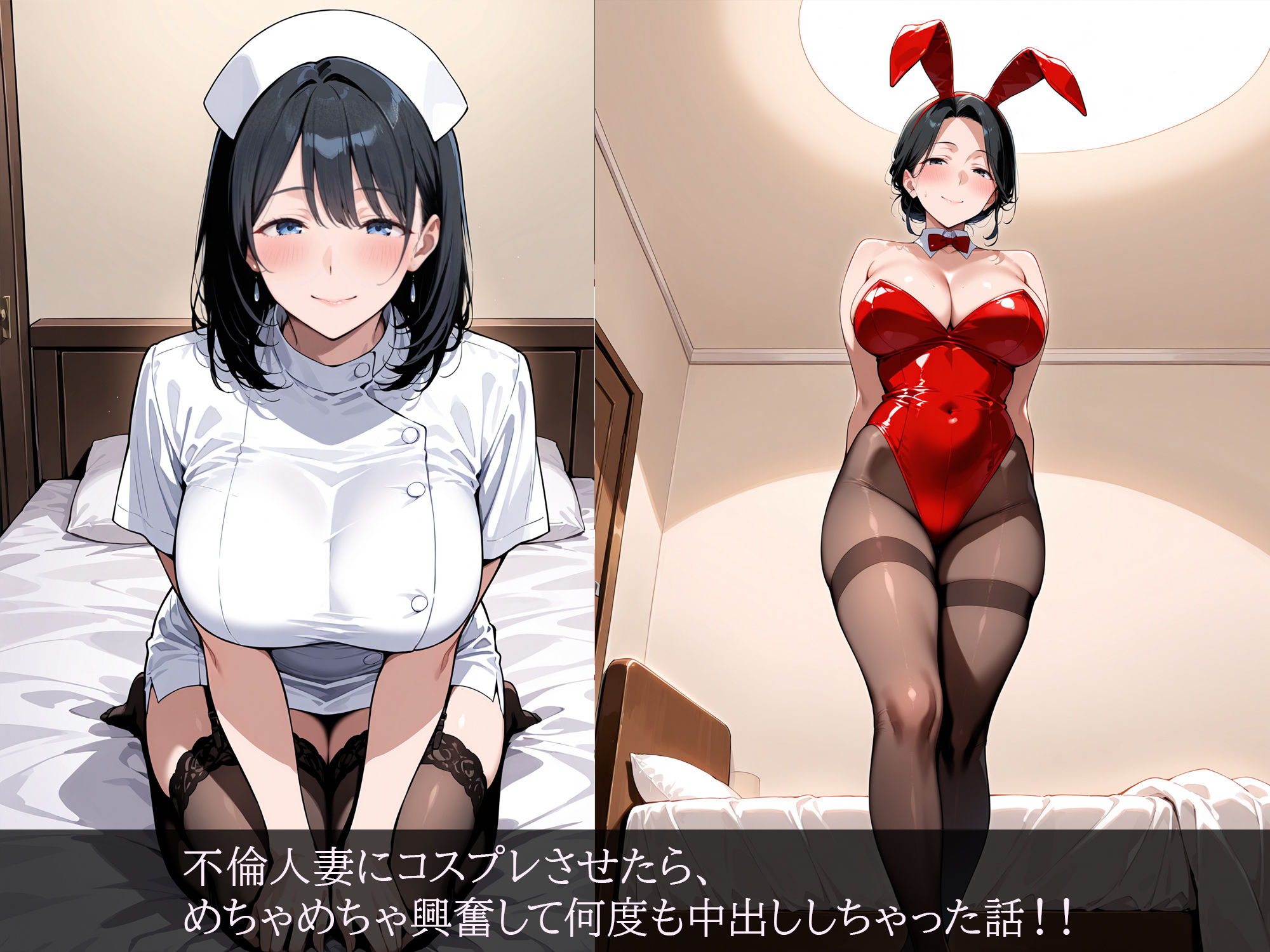 サンプル画像1:コスプレ人妻〜ナース、バニーガール、メイド編〜(すけラボ) [d_550960]
