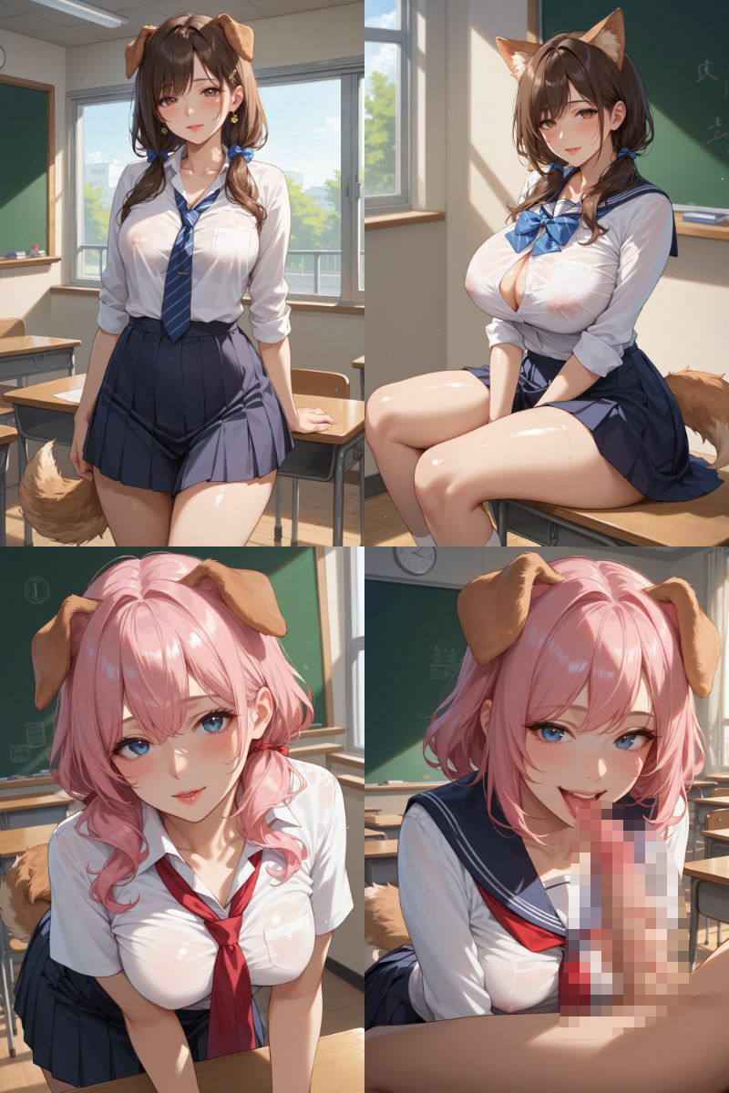 サンプル画像1:ケモミミ？の楽園  〜あだるとVer〜  いぬ  制服編(ツースリーステーション) [d_551052]