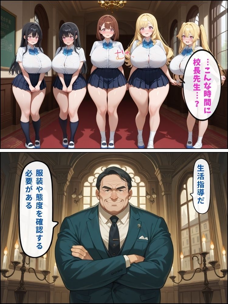 サンプル画像2:校長の女子寮の巡回…名門女子校の生徒たちが汚される夜【セリフ付き】(夜の快楽) [d_551162]