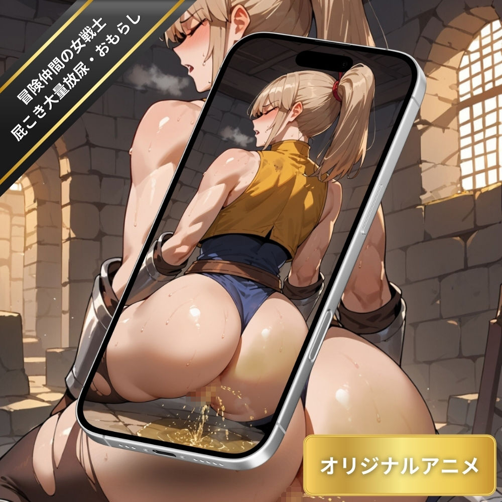 サンプル画像3:冒険仲間の美女戦士の屁こき大量放尿を堪能する！ダンジョンでおならとムレムレおまんこの匂いを充満させながらおしっこを垂れ流す・おもらしフェチ【変態エロアニメ】(臭い足の女子) [d_551324]